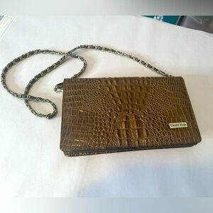 Daniel Hugo Vintage faux Crocodile crossbody chain strap purse